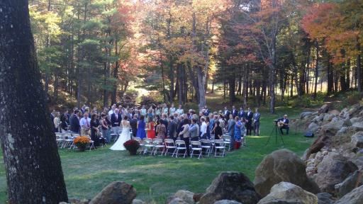 Golden hour ceremony at the Homestead Venue on Otter Brook